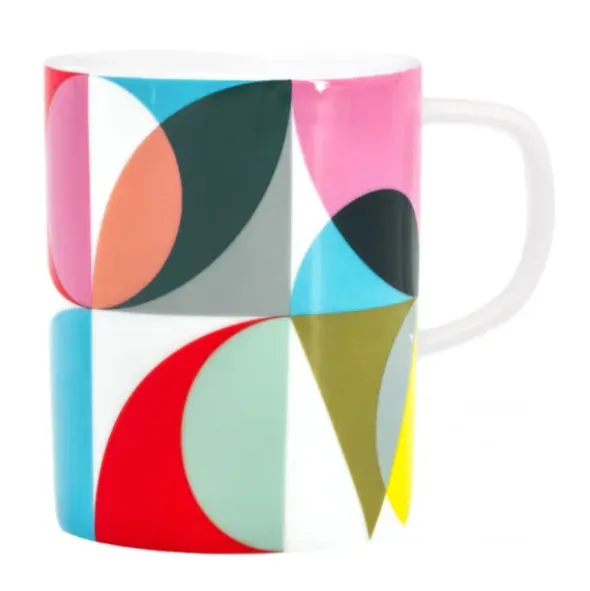 Tasse SOLENA - graphisches Muster bunt