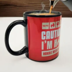 Tasse Vorsicht! - CAUTION I'M HOT - Wechselmotiv Morph Mug - Wärmeeffekt