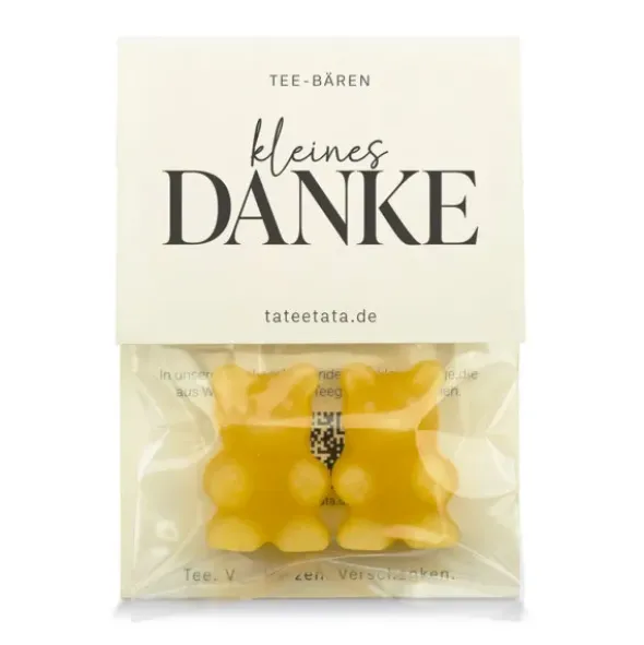 Tee Bärchen 2er-Set KLEINES DANKE - Pfirsich Zitrone