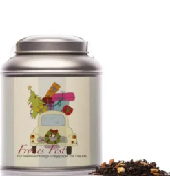Teedose mit Früchtetee - Weihnachtstee Frohes Fest