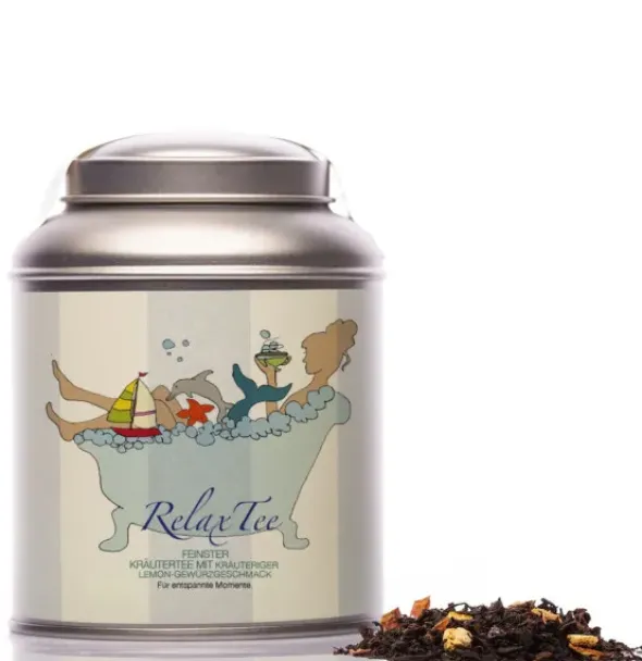 Teedose mit Kräutertee - Relax Tee