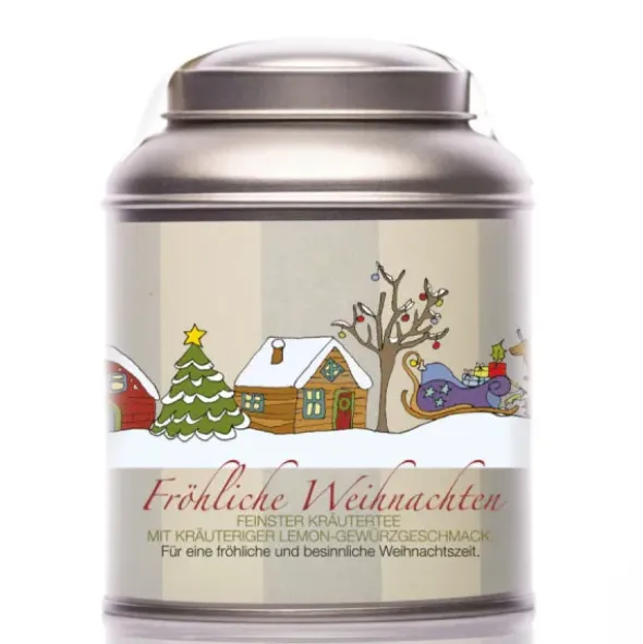 Teedose mit Kräutertee - Weihnachtstee Fröhliche Weihnachten