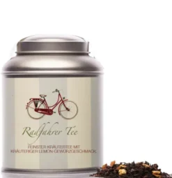 Teedose mit Tee - Radfahrer Tee