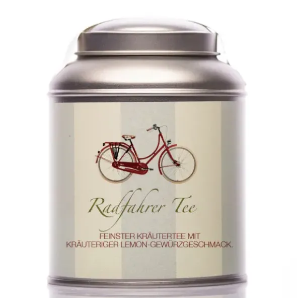 Teedose mit Tee - Radfahrer Tee