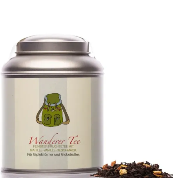 Teedose mit Tee - Wanderer
