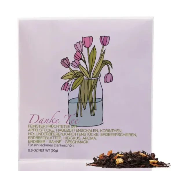 Tee im Umschlag - Danke Tee, Tulpen