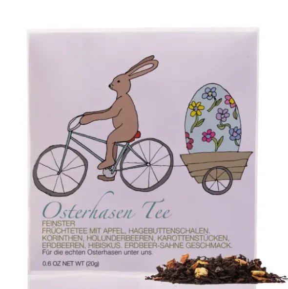 Tee im Umschlag - Osterhase mit Osterei