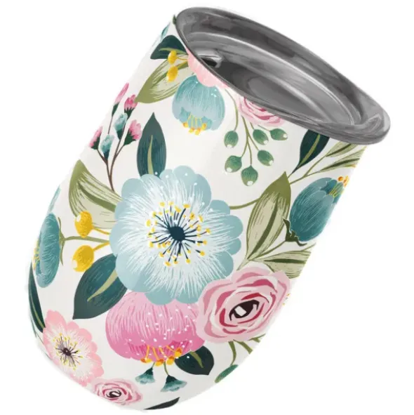 Thermobecher Blumen - doppelwandig 420 ml