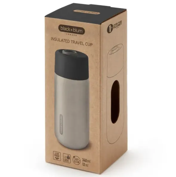 Thermobecher Travel Cup Edelstahl 340 ml schwarz
