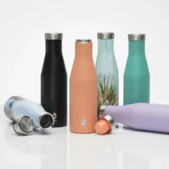 Thermosflasche Slim S4 Edelstahl 415 ml, Enduro schwarz