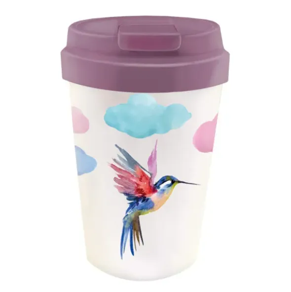 To Go Becher BIOLOCO EASY CUP 350 ml - Watercolor Bird (Kolibri)