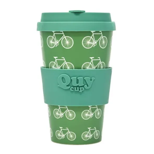 To Go Becher grün - Kaffeebecher mit Radmotiv