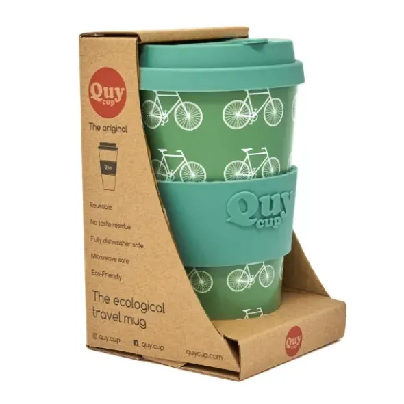 To Go Becher grün - Kaffeebecher mit Radmotiv