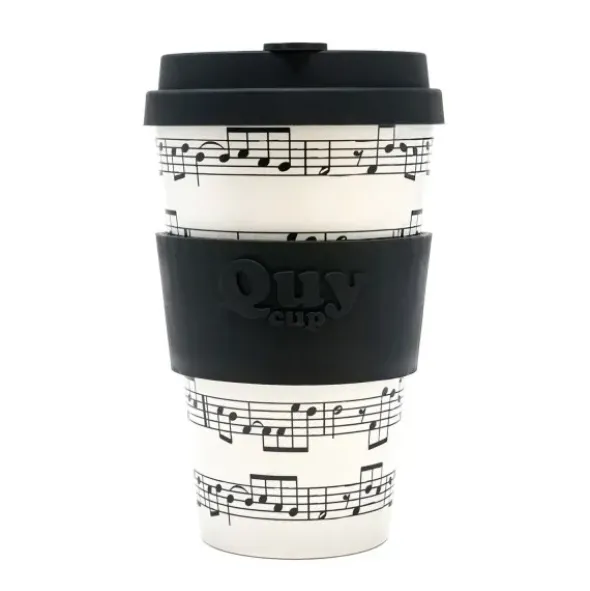 To Go Becher mit Deckel - Kaffeebecher mit Notenmotiv