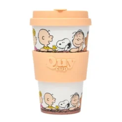 To Go Becher Peanuts - Motiv Snoopy mit Freunden an Mauer