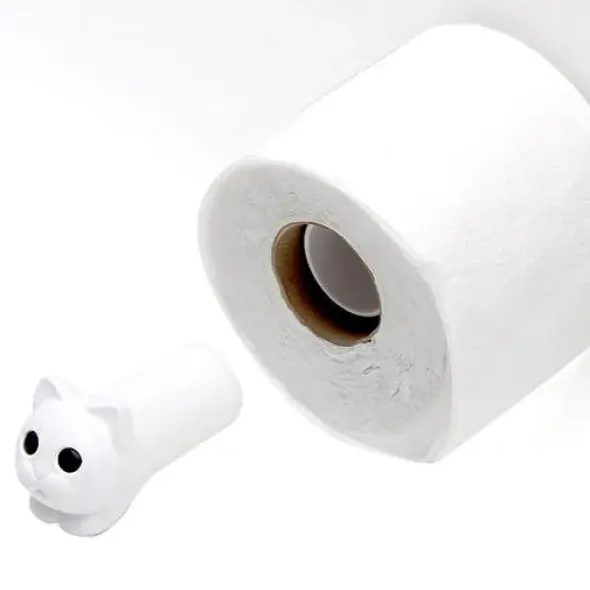 Toilettenpapierhalter ROLL MEO, Katze Juliet weiß