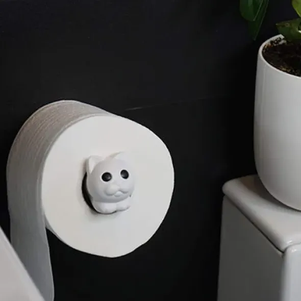 Toilettenpapierhalter ROLL MEO, Katze Juliet weiß