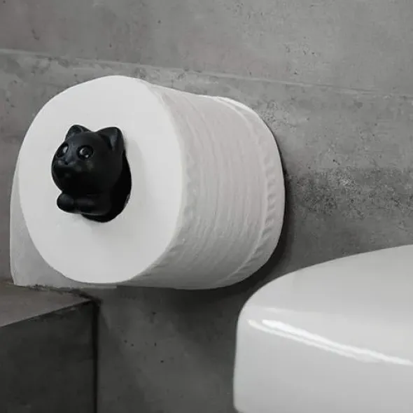 Toilettenpapierhalter ROLL MEO, Katze Juliet schwarz