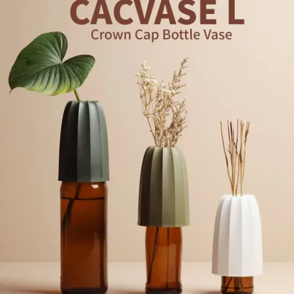 Topper-Aufsatz Kaktus für Flasche - Cacvase L (3er Set) grün
