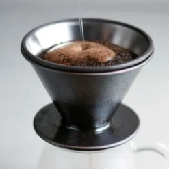 Trichter für Kaffeefilter, Porzellan - brewer 4Cups, schwarz metallic