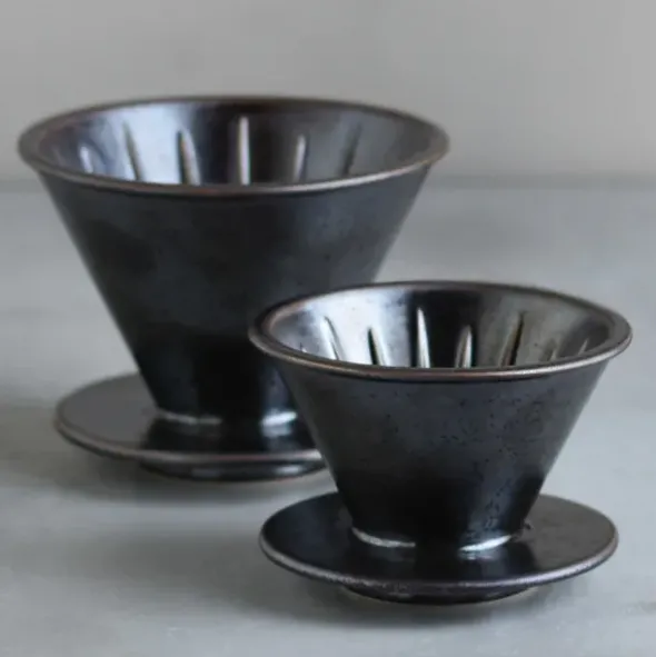 Trichter für Kaffeefilter, Porzellan - brewer 4Cups, schwarz metallic