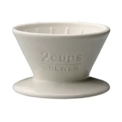 Trichter für Kaffeefilter, Porzellan - brewer 2Cups, weiß