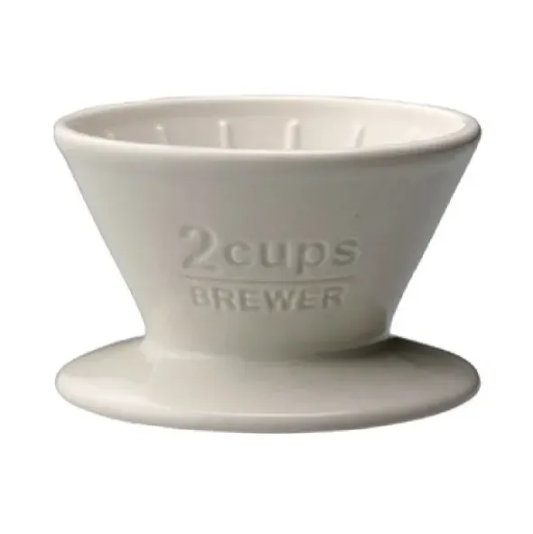 Trichter für Kaffeefilter, Porzellan - brewer 2Cups, weiß