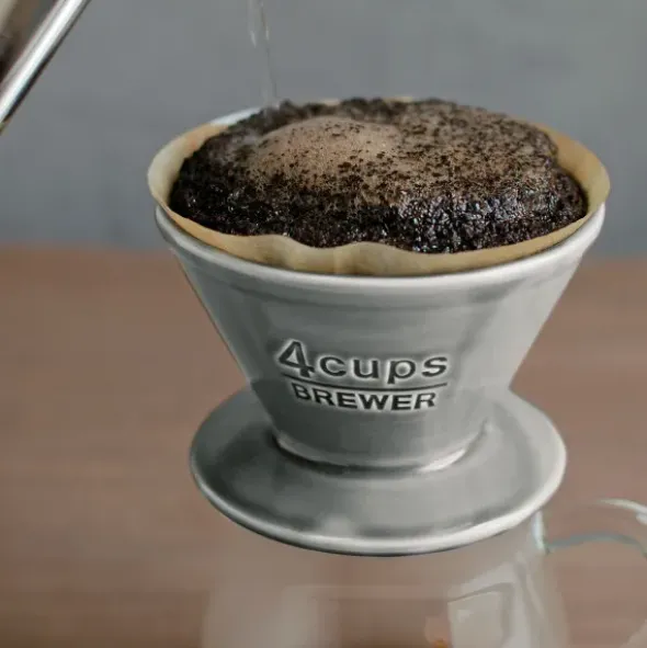 Trichter für Kaffeefilter, Porzellan - brewer 2Cups, weiß
