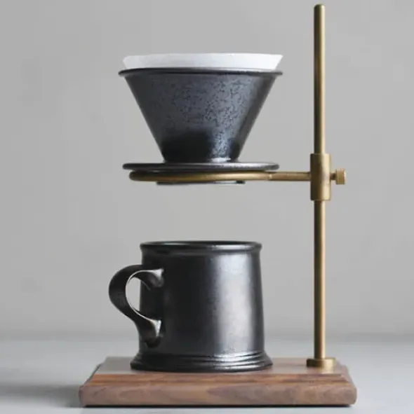 Trichter für Kaffeefilter, Porzellan - brewer 2Cups, schwarz metallic