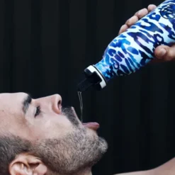 Trinkflasche ATHLEISURE mit Sporttrinkverschluss 0,5 l Edelstahl, coral pulse