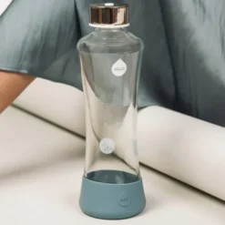 Trinkflasche aus Glas - METALLIC silber, 550 ml