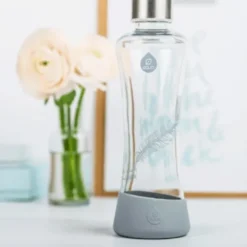 Trinkflasche aus Glas - PRINT 550 ml - Feather
