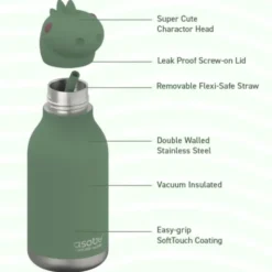 Trinkflasche Bestie Dino 460 ml, Edelstahl doppelwandig