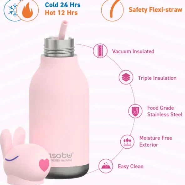 Trinkflasche Bestie Hase 460 ml, Edelstahl doppelwandig