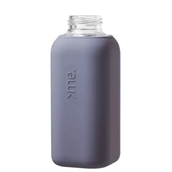 Trinkflasche Glas/Silikonhülle 0,6 l, moonshadow (puderblau)