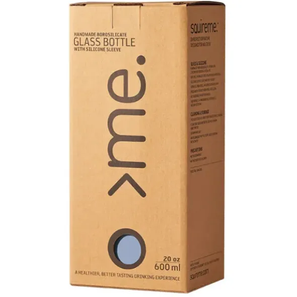 Trinkflasche Glas/Silikonhülle 0,6 l, moonshadow (puderblau)