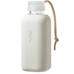 Trinkflasche Glas/Silikonhülle 0,6 l, white dove (weiß)