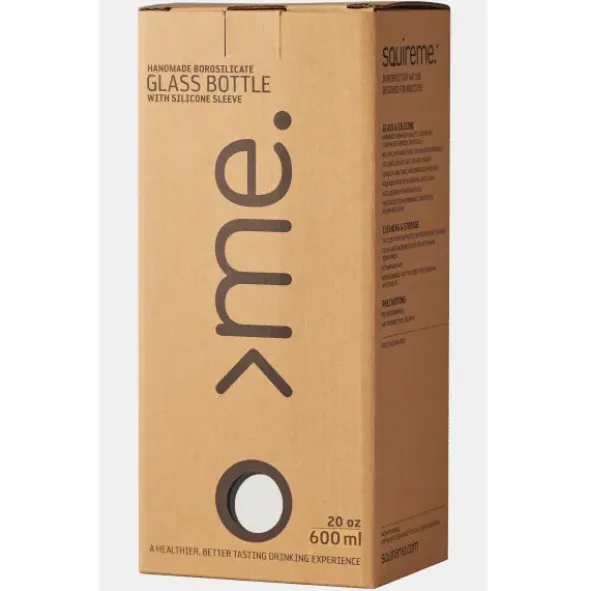 Trinkflasche Glas/Silikonhülle 0,6 l, white dove (weiß)