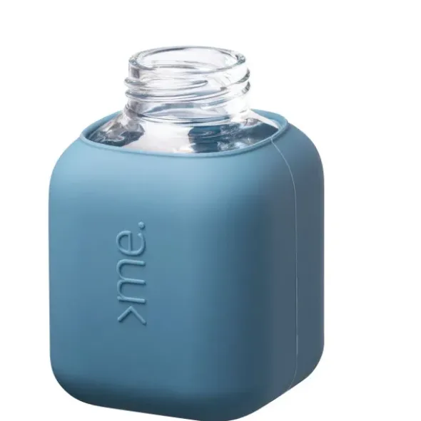 Trinkflasche Glas/Silikonhülle 0,37 l - petrol