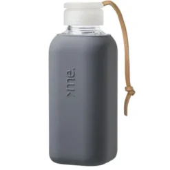 Trinkflasche Glas/Silikonhülle 0,6 l, anthra (dunkelgrau)