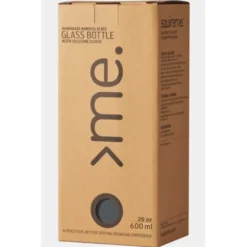 Trinkflasche Glas/Silikonhülle 0,6 l, anthra (dunkelgrau)