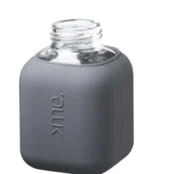 Trinkflasche Glas/Silikonhülle 0,37 l - anthra dunkelgrau