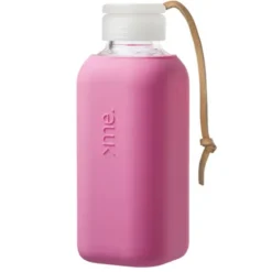 Trinkflasche Glas/Silikonhülle 0,6 l, raspberry pink (dunkelrosa)