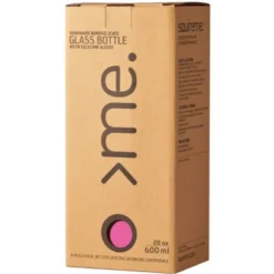 Trinkflasche Glas/Silikonhülle 0,6 l, raspberry pink (dunkelrosa)