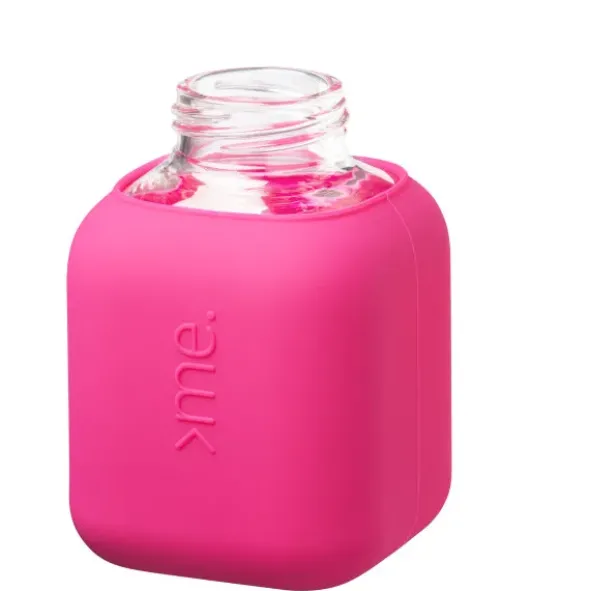 Trinkflasche Glas/Silikonhülle 0,37 l - glam pink