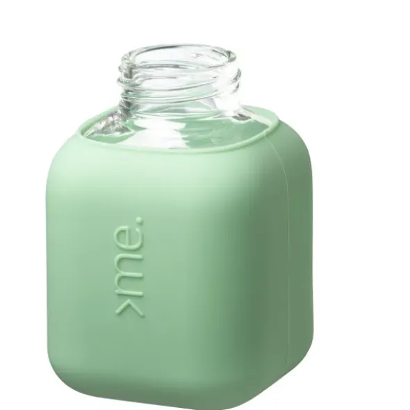 Trinkflasche Glas/Silikonhülle 0,37 l - mint green minze