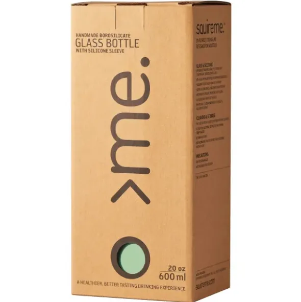 Trinkflasche Glas/Silikonhülle 0,6 l, mint green (mintgrün)
