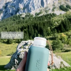 Trinkflasche Glas/Silikonhülle 0,6 l, pine green (dunkelgrün)