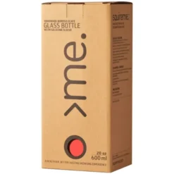 Trinkflasche Glas/Silikonhülle 0,6 l, coral (koralle)