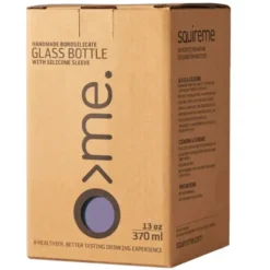 Trinkflasche Glas/Silikonhülle 0,37 l - blau puderblau